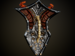 Stylized Warrior Shield GameReady Model 3D