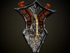Stylized Warrior Shield GameReady 3D Model