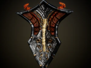 Stylized Warrior Shield GameReady 3D Model