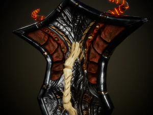 Stylized Warrior Shield GameReady 3D Model