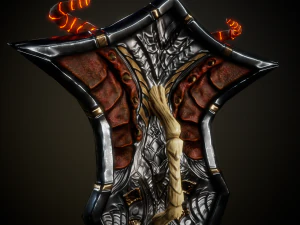 Stylized Warrior Shield GameReady 3D Model