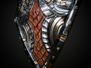 Stylized Warrior Shield GameReady Model 3D