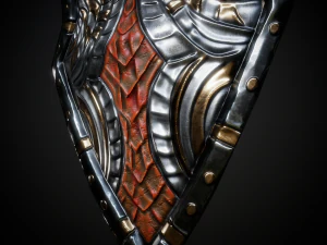 Stylized Warrior Shield GameReady 3D Model