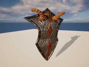 Stylized Warrior Shield GameReady 3D Model