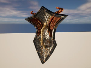 Stylized Warrior Shield GameReady 3D Model
