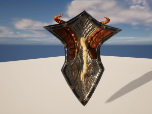 Stylized Warrior Shield GameReady 3D Model