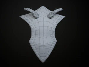 Stylized Warrior Shield GameReady 3D Model