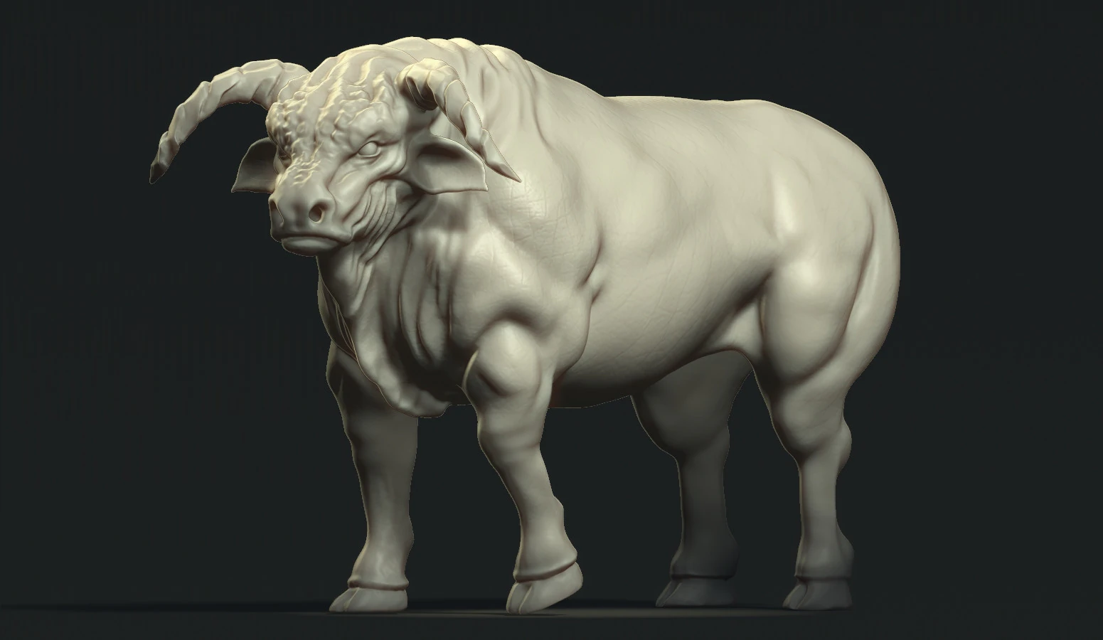 High Poly Sculpt Bull Model 3D Model .c4d .max .obj .3ds .fbx .stl .blend