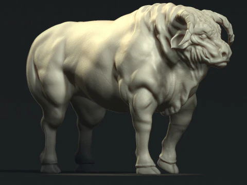 High Poly Sculpt Bull Model 3D Model