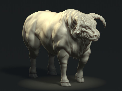 High Poly Sculpt Bull Model Modèle 3D