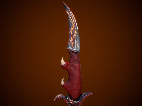 Stylized Fantastic Sword 3D Model