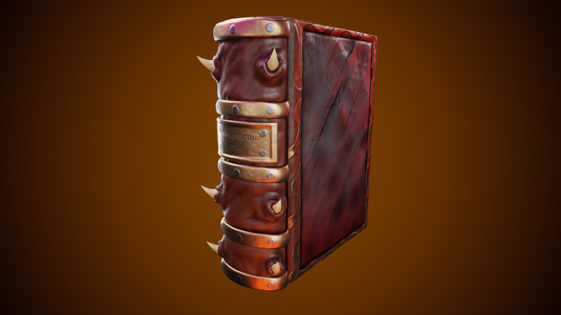 3D Demonic Spellbook Stylized Fantasy Book 3Dモデル .c4d .max .obj .3ds .fbx .stl .blend