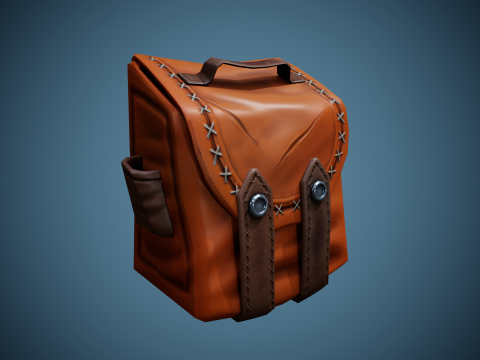 Stylized Leather Hand Bag 3D Model