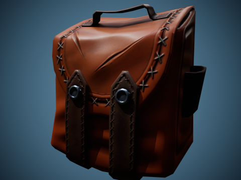 Stylized Leather Hand Bag 3D 模型