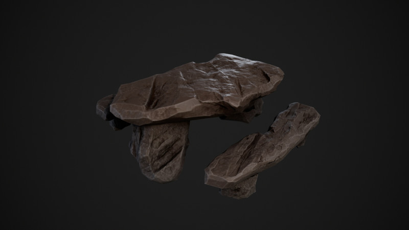Stylized Stone Table GameReady Model Modèle 3D .c4d .max .obj .3ds .fbx .stl .blend