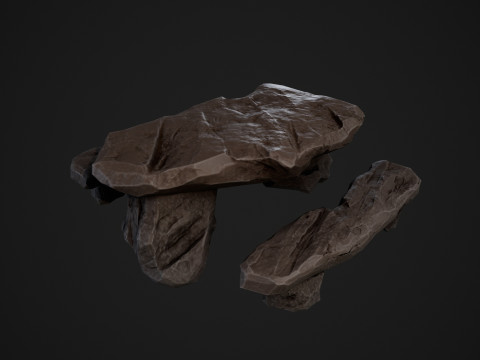 Stylized Stone Table GameReady Model Modello 3D