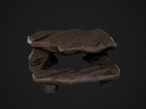 Stylized Stone Table GameReady Model Modèle 3D