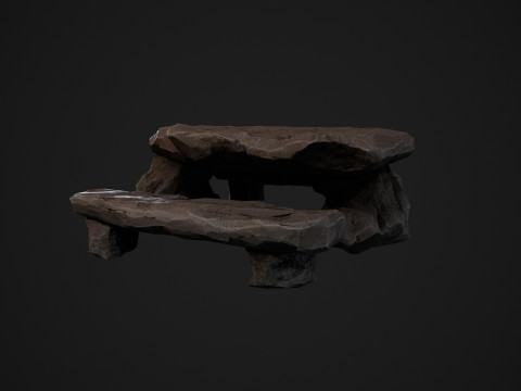Stylized Stone Table GameReady Model Modèle 3D