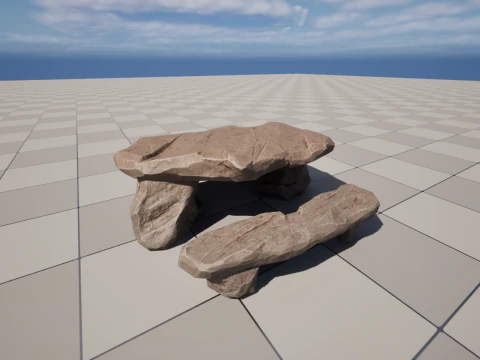Stylized Stone Table GameReady Model 3D Model