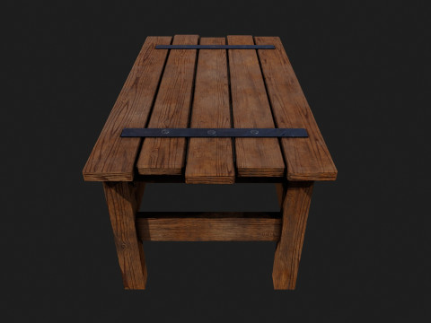 Realistic Wooden Table Modelo 3D