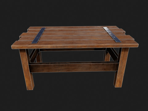Realistic Wooden Table Modelo 3D