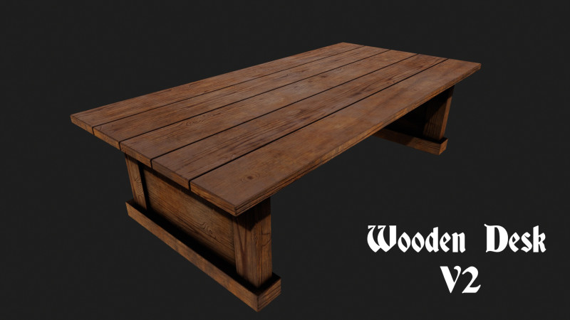 Realistic Wooden Table V2 Modelo 3D .c4d .max .obj .3ds .fbx .stl .blend 
