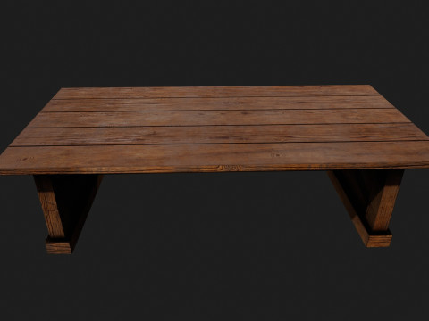 Realistic Wooden Table V2 Modelo 3D