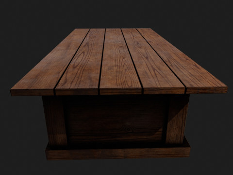 Realistic Wooden Table V2 Modelo 3D