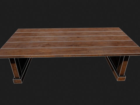 Realistic Wooden Table V2 Modelo 3D