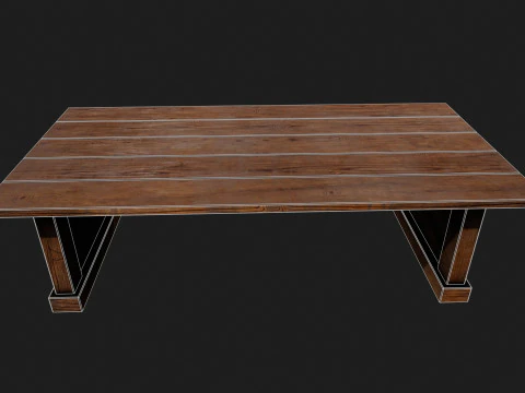 Realistic Wooden Table V2 3D Model