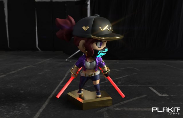 league of legends - akali kda 3D Model .c4d .max .obj .3ds .fbx .stl .blend 