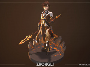 genshin impact zhong li 3D 模型