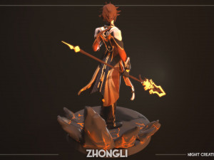 genshin impact zhong li 3D Modell