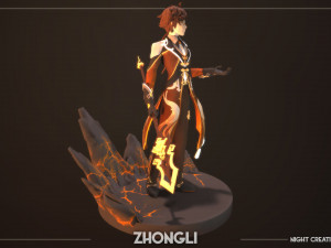 genshin impact zhong li 3D Modell