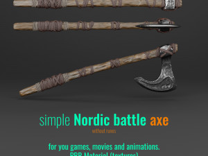 simple norse battle axe low-poly 3D 模型