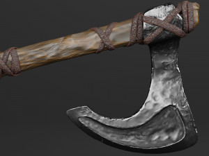 simple norse battle axe low-poly Modèle 3D