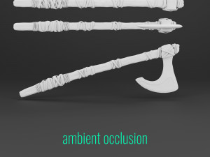 simple norse battle axe low-poly Modèle 3D