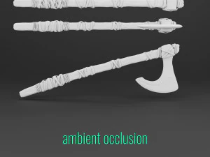simple norse battle axe low-poly 3D Model