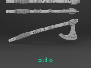 simple norse battle axe low-poly Modèle 3D