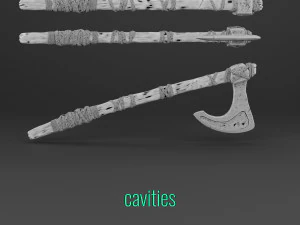 simple norse battle axe low-poly 3D Model