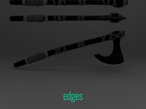 simple norse battle axe low-poly Modèle 3D