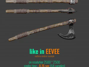 simple norse battle axe low-poly 3D Model