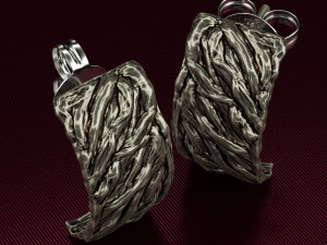 brush waves earrings Model Cetak 3D