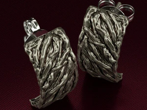 brush waves earrings 3D Print Model