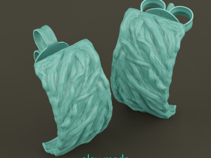 brush waves earrings Model Cetak 3D