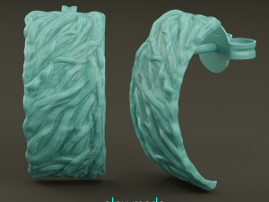brush waves earrings Model Cetak 3D