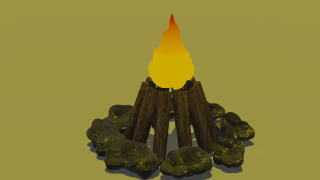 Campfire 3D Model .c4d .max .obj .3ds .fbx .stl .blend 