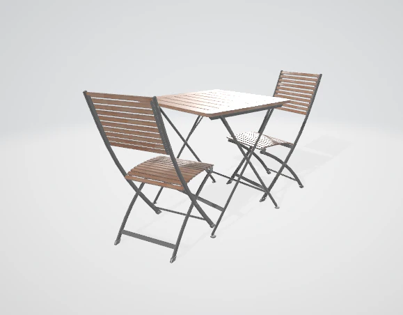 Table and chair 3D Model .c4d .max .obj .3ds .fbx .stl .blend