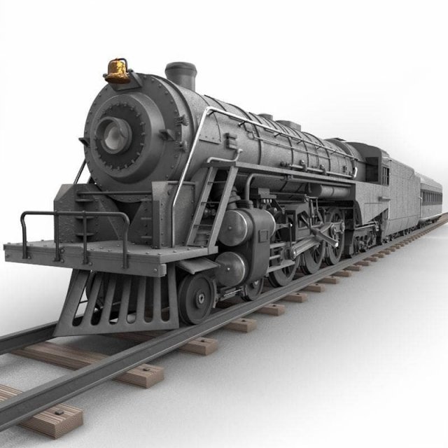 Train - Berkshire Steam Locomotive 3D Model .c4d .max .obj .3ds .fbx .stl .blend 