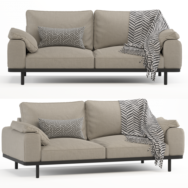 Chintakindi 3 seater sofa 3D मॉडल .c4d .max .obj .3ds .fbx .stl .blend 